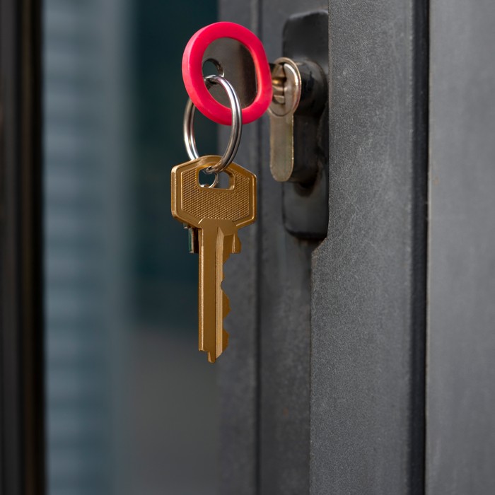 Technician inspecting a tamper-proof lock system